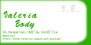 valeria body business card